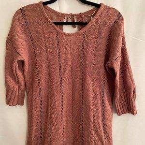 Knitted and Knotted, Tie back Rusty Rose Knit Top